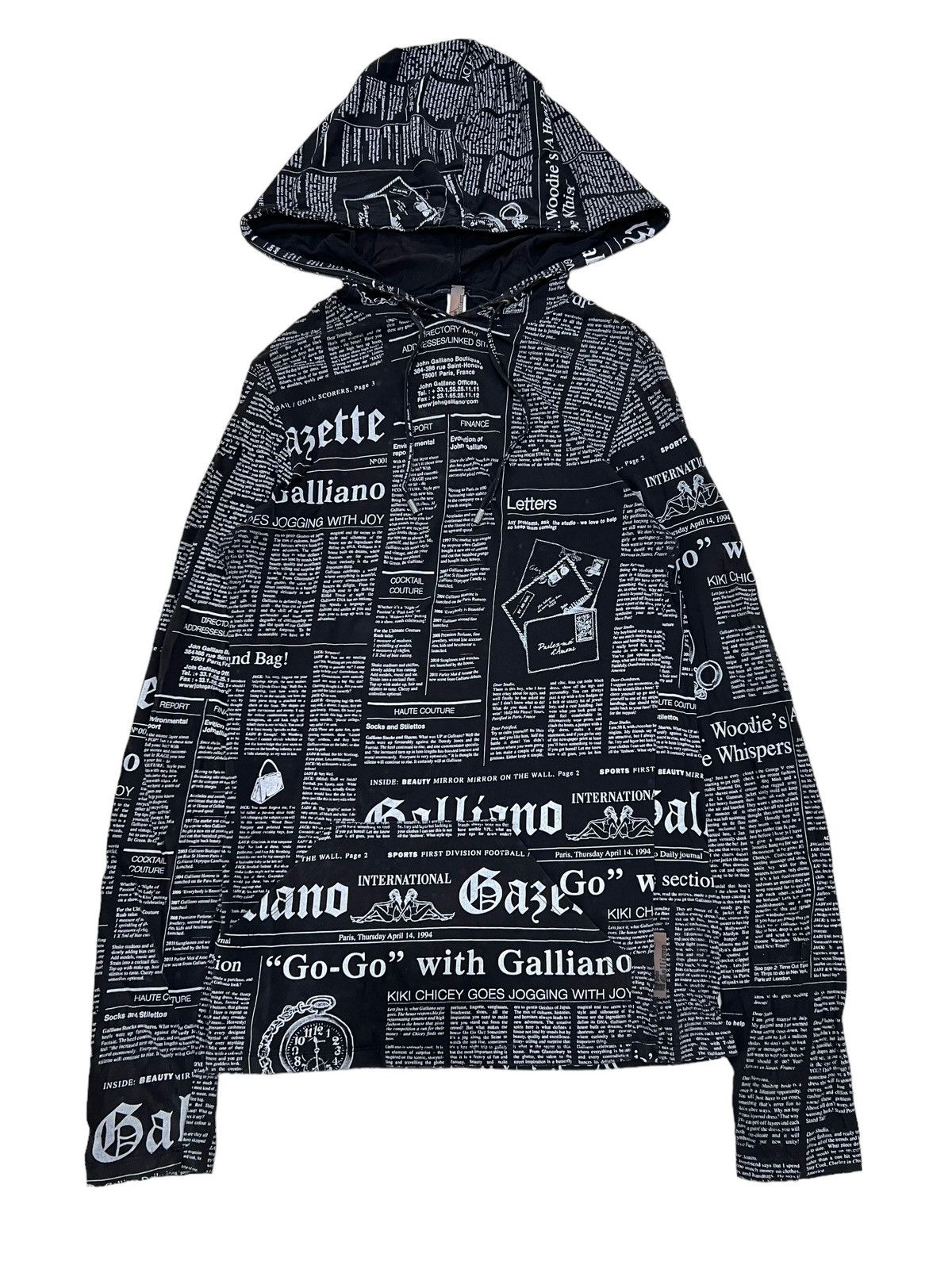 Galliano 2000's John Galliano Gazette Newspaper Hoodie | Grailed