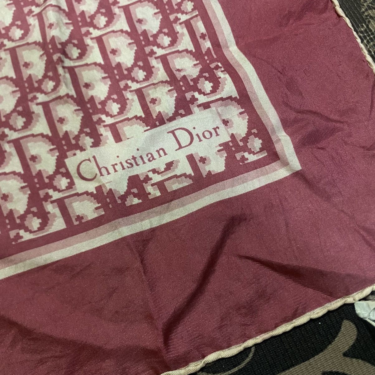 Christian Dior Monsieur Christian Dior Scarf Monogram in Red Burgundy Silk Size ONE SIZE - 18 Thumbnail