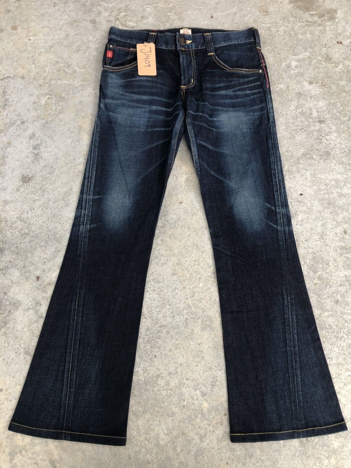 If Six Was Nine Edwin Flared Jeans Bootcut Distressed Back Buckle Size US 33 - 1 Thumbnail