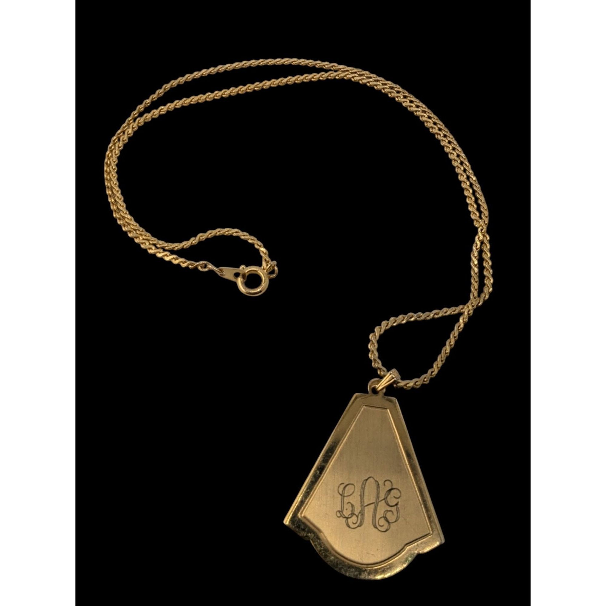 Other Vintage Art Deco Style LAG Monogram Engraved Gold-Tone Penda Size ONE SIZE - 2 Thumbnail