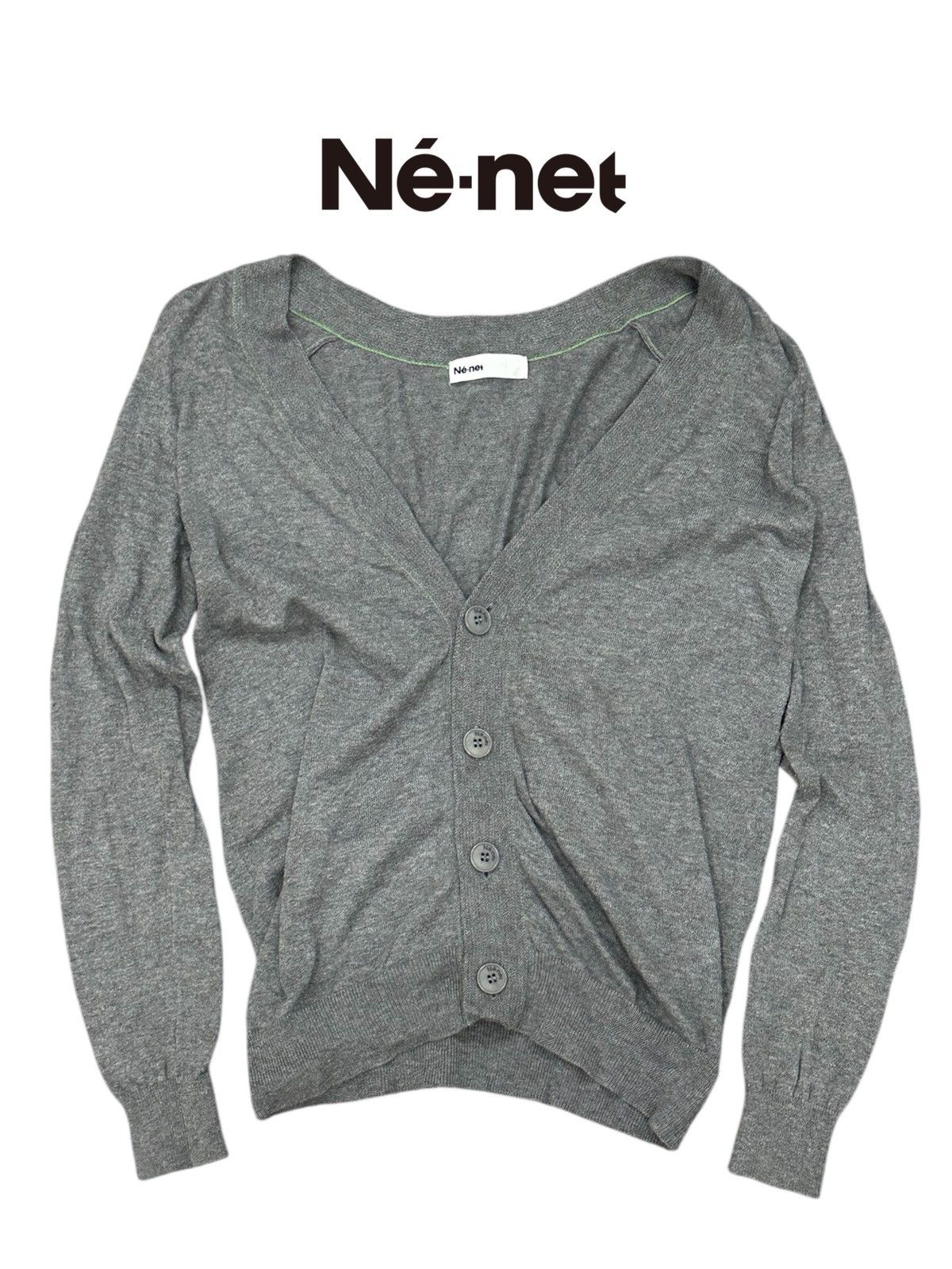 Issey Miyake Issey Miyake Ne-Net Grey Button Cardigan Knitted Size US S / EU 44-46 / 1 - 1 Thumbnail