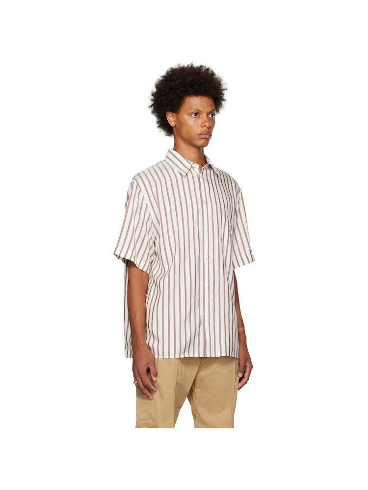 Bottega Veneta o1lv12m1024 Short-Sleeved Silk Bicolor Striped Shirt Size US S / EU 44-46 / 1 - 2 Thumbnail