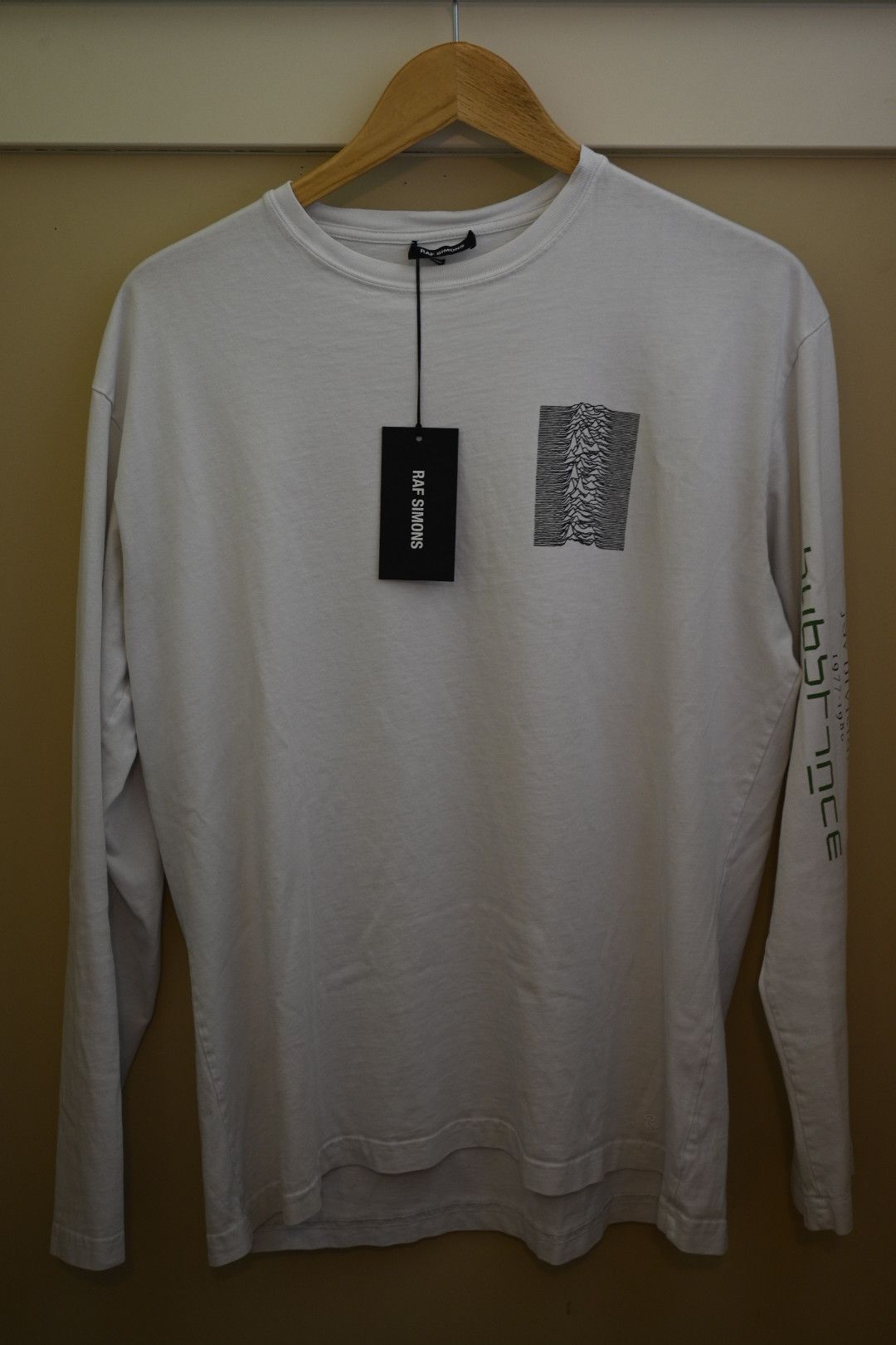 image of Raf Simons Joy Division Substance Long Sleeve in White, Men's (Size Medium)