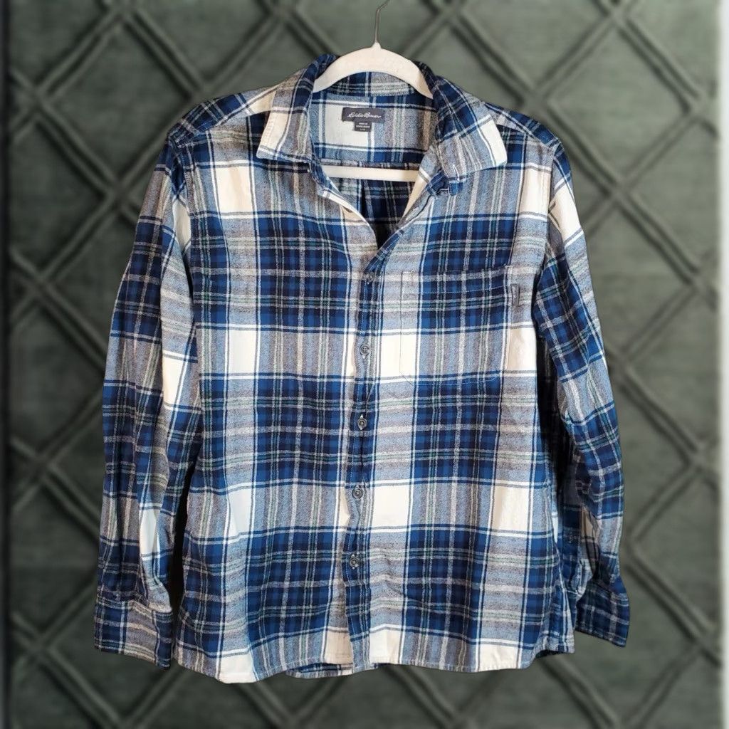 Eddie Bauer Eddie Bauer Shirt Women's Blue Plaid Long Sleeve Button Up Size Large Size L / US 10 / IT 46 - 1 Thumbnail