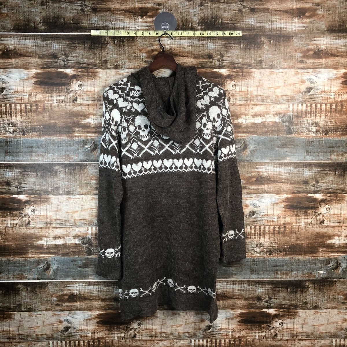 Homespun Knitwear × Japanese Brand DL Taji skull Black Hoodie Knitwear #C582 Size M / US 6-8 / IT 42-44 - 12 Thumbnail