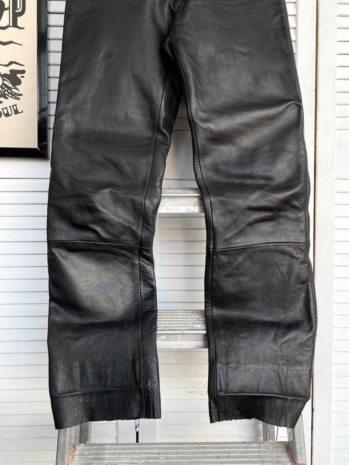 Leather × Vintage Vintage IXS Leather Pants Black Riding Y2K Archival Size US 27 - 5 Thumbnail