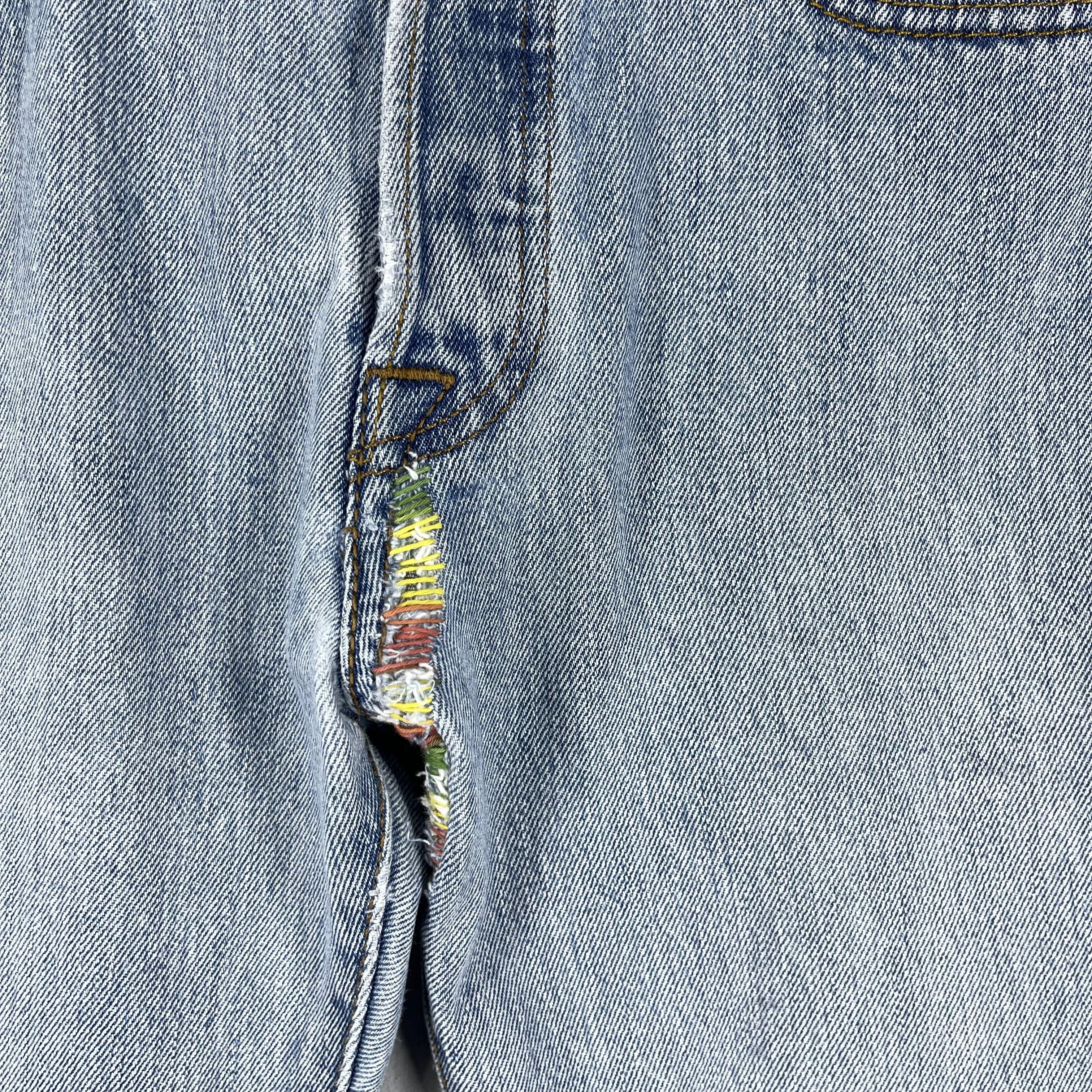 Jean × Levi's W29 L28 Vintage Levis 501 Distressed Reinforced Jeans Size US 29 - 3 Thumbnail