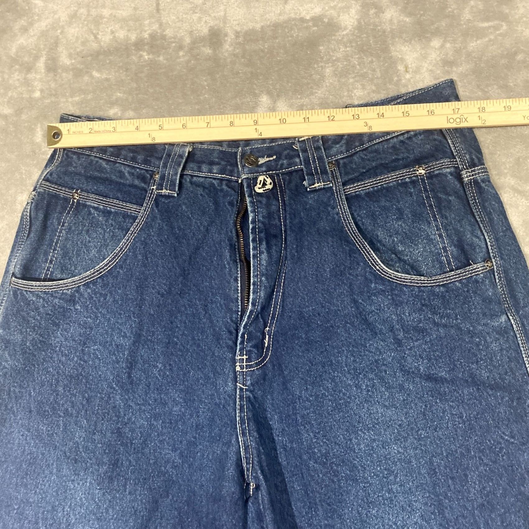 Southpole VINTAGE Southpole Jeans 34x32 Dark Wash Denim 5-Pocket Embroidered Logo Hip Hop Wide-Leg Men Mens Regular 90s Y2K Size US 34 / EU 50 - 4 Thumbnail