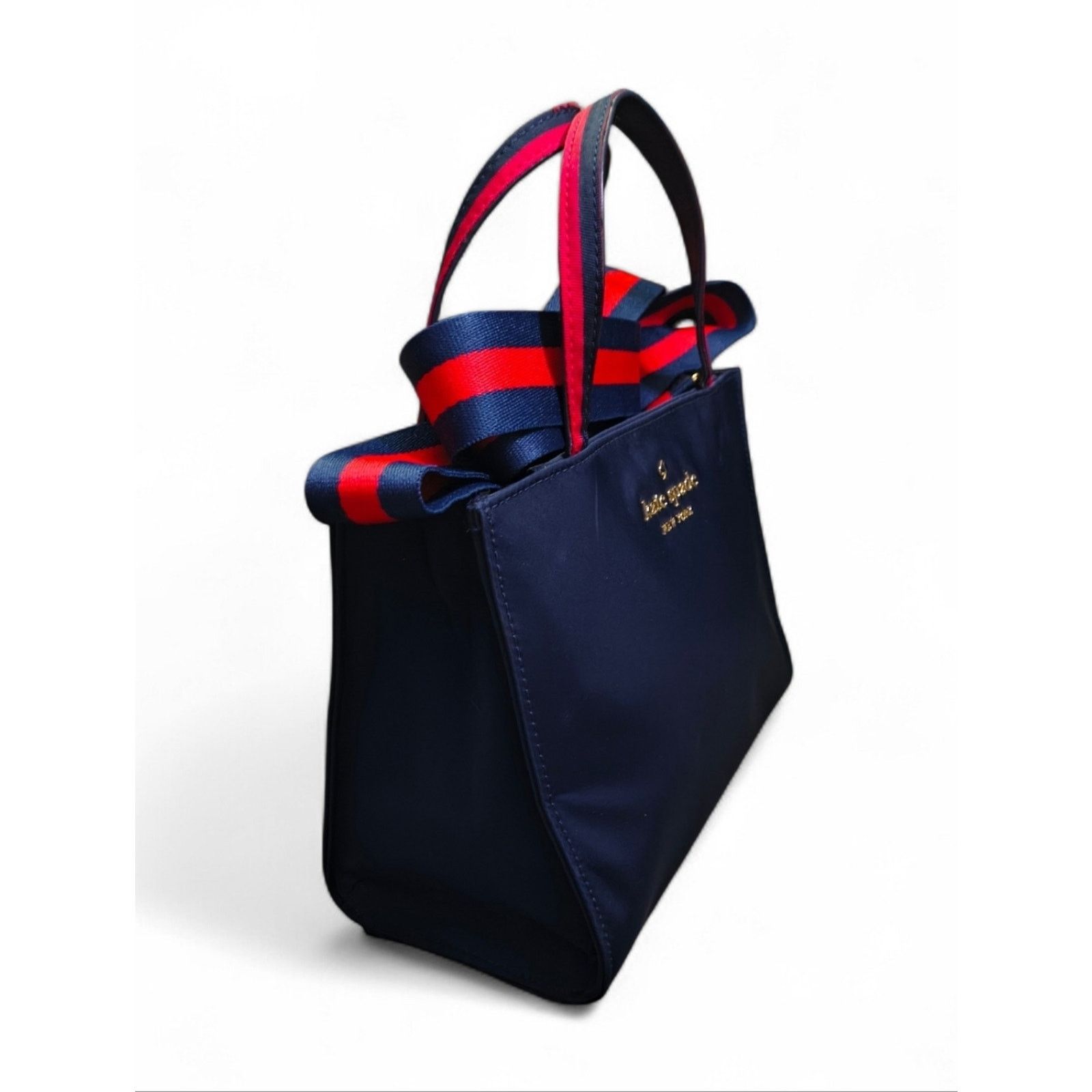 Kate Spade NWOT Kate Spade Navy Blue Canvas Crossbody Red Trim 2 Straps Size ONE SIZE - 7 Thumbnail