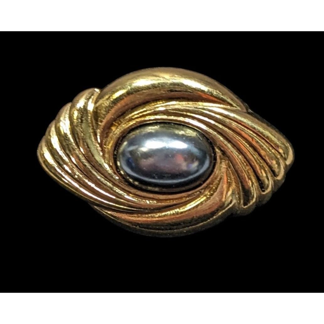 Other Vintage Art Deco Brooch/Scarf Clip Gold Tone With Faux Pearl Size ONE SIZE - 1 Thumbnail