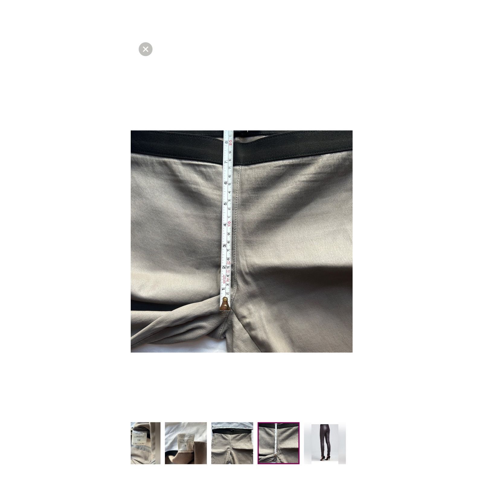 Theory Theory Gray Lamb Leather Leggings Size 4 Slim Fit Leather Size 27" / US 4 / IT 40 - 10 Thumbnail