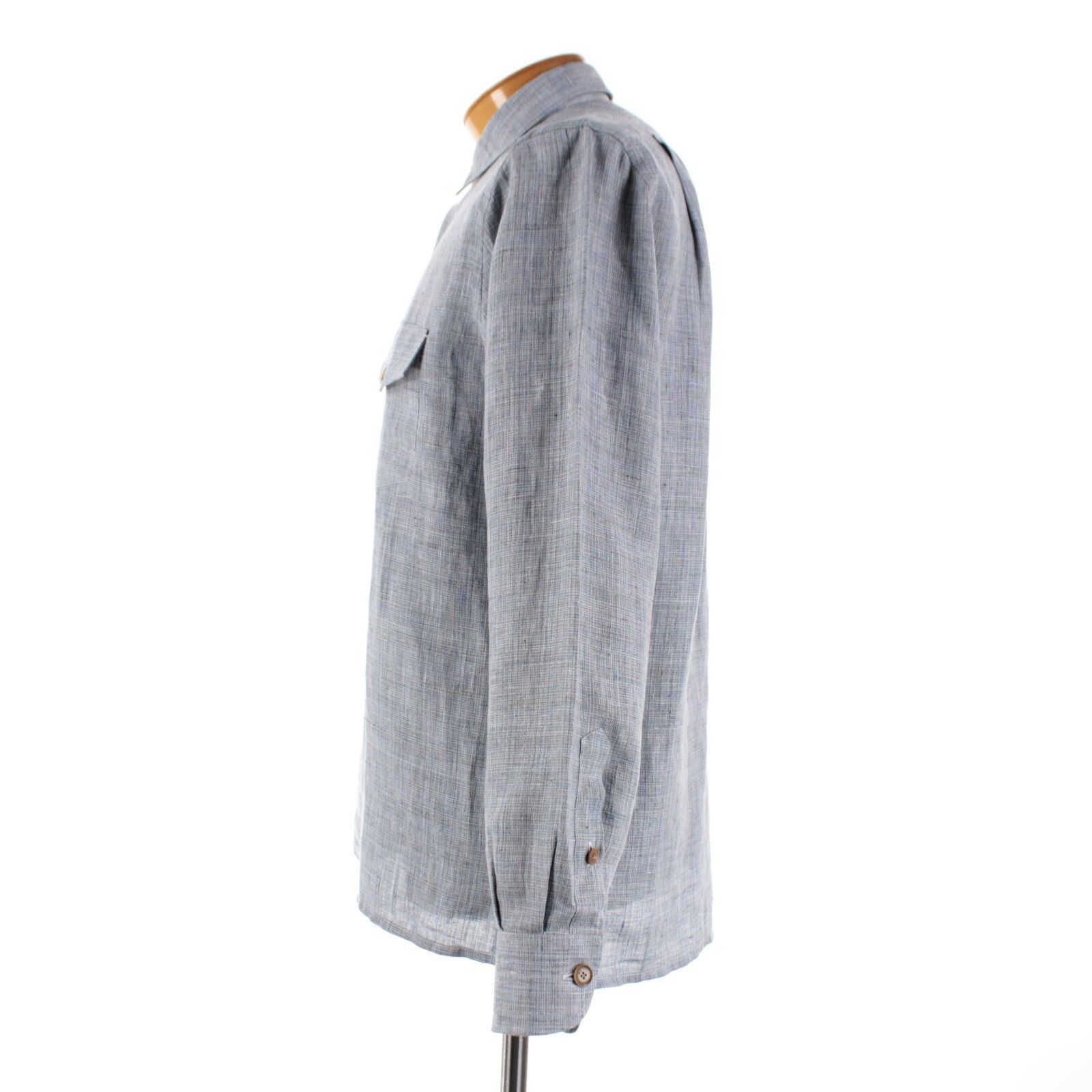Luciano Barbera Luciano Barbera Overshirt Size M US In Blue Linen Size US M / EU 48-50 / 2 - 4 Thumbnail