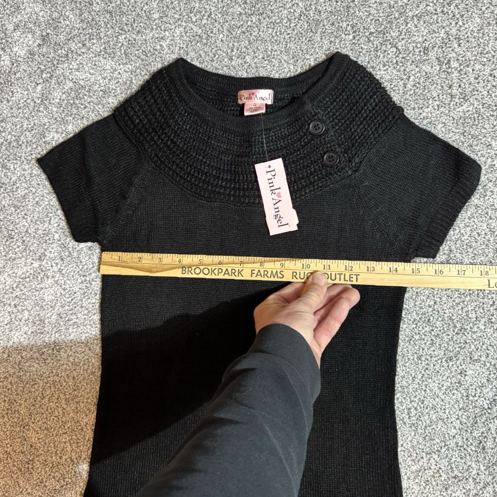 Vintage VINTAGE Pink Angel Sweater Dress Dress Knee Length Women 14 Black 100% Acrylic Grunge Minimalist Cozy Pockets Short Sleeve Knit Button Size XL / US 12-14 / IT 48-50 - 4 Thumbnail