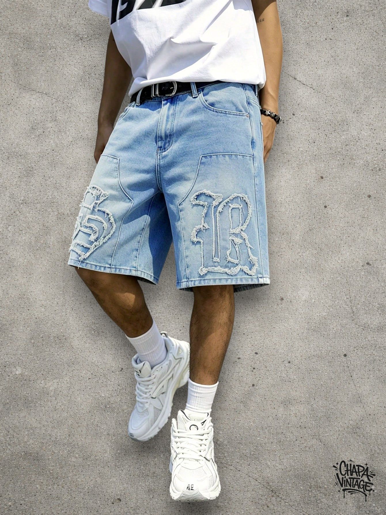 Japanese Brand Washed 3d denim shorts Size US 32 / EU 48 - 3 Thumbnail