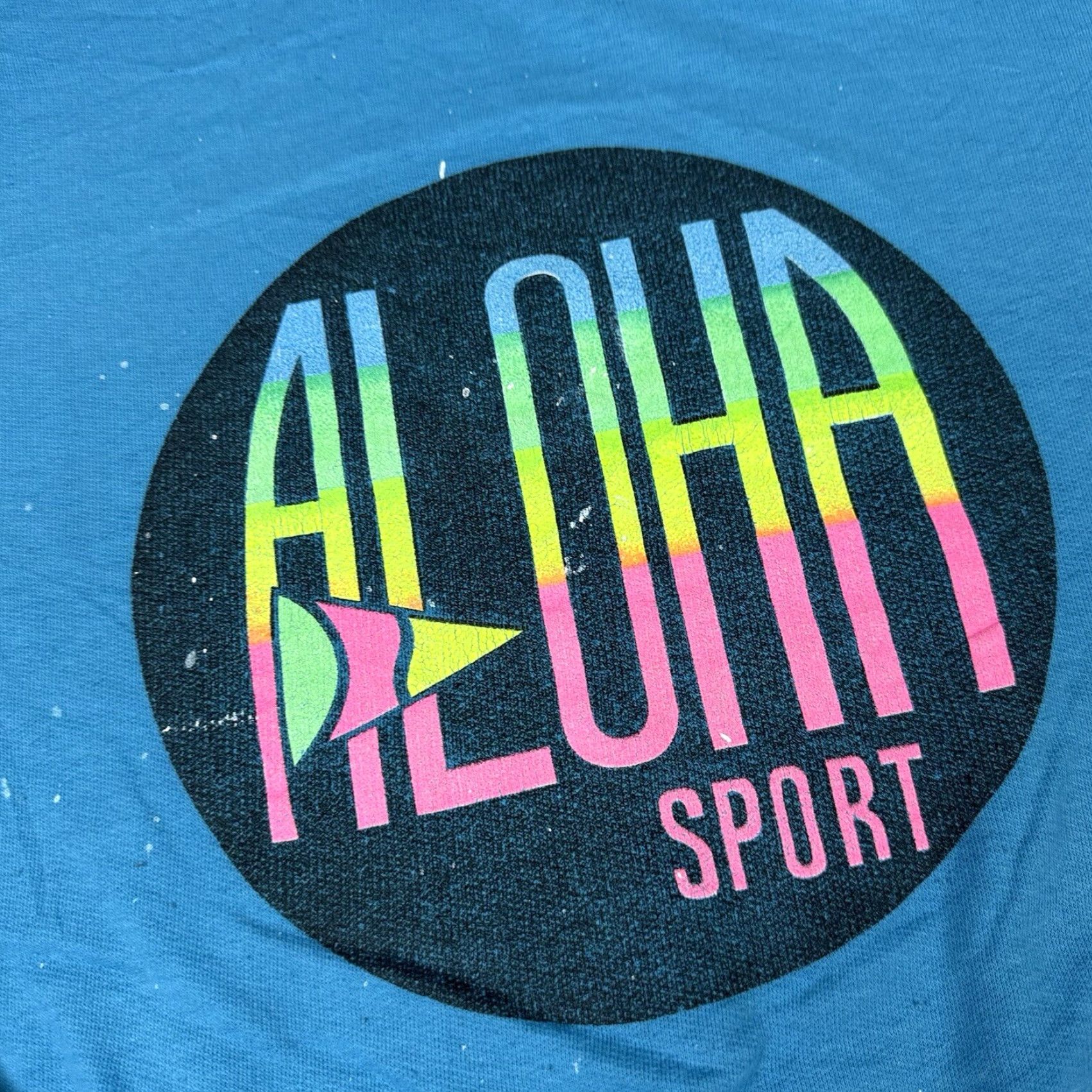 Vintage VINTAGE Aloha Sport Sweatshirt Adult Medium Blue Neon Hawaii 90s Distressed Rare Size US M / EU 48-50 / 2 - 3 Thumbnail