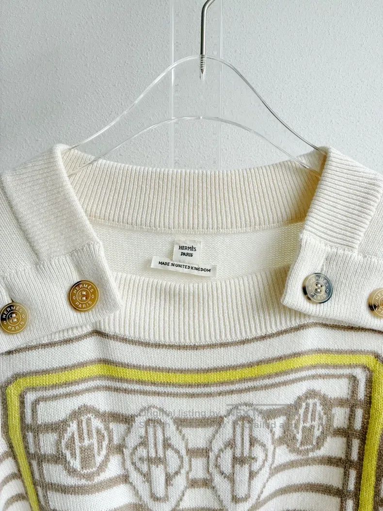 Hermes Hermes Off-white Cashmere Knit Sweater Size XS / US 0-2 / IT 36-38 - 3 Thumbnail