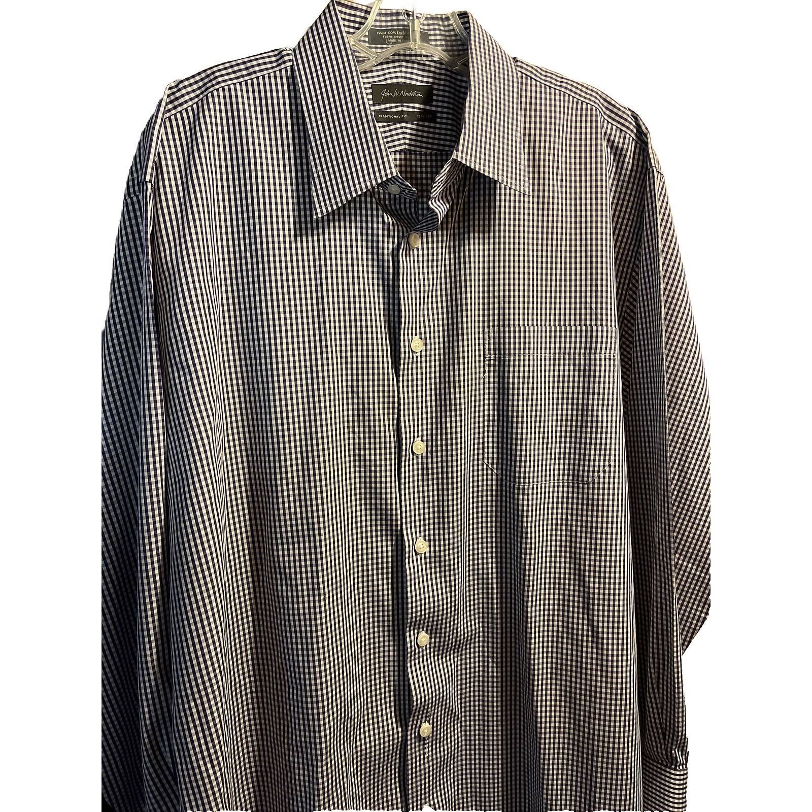Nordstrom John W Nordstrom 17.5 35 Purple Check LS Egypt Cotton Shirt |  Grailed