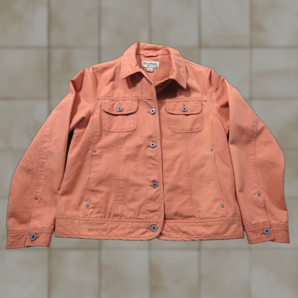 Vintage VINTAGE DRI DUCK For Her Jacket Women’s M Light Orange Canvas Button Front Casual Mid-Length 100% Cotton Lining 100% Cotton Size M / US 6-8 / IT 42-44 - 1 Thumbnail