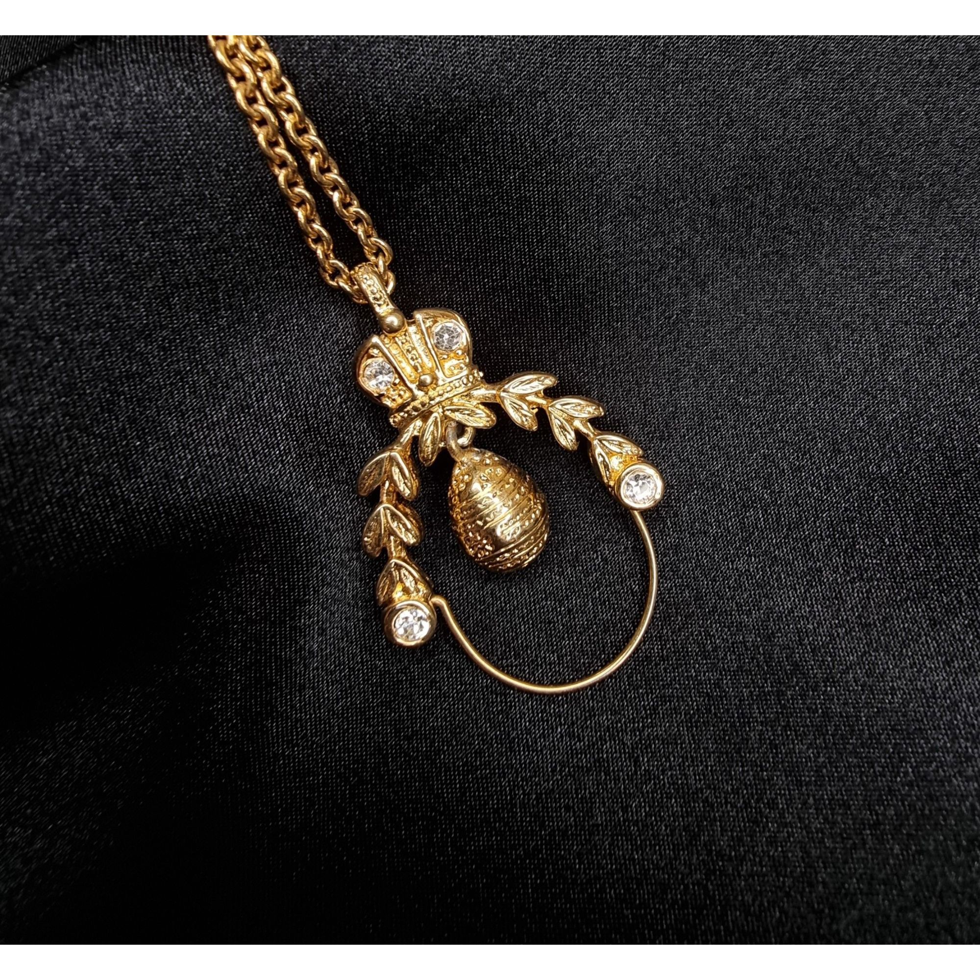 Joan Rivers Vintage 1990s Joan Rivers Signed Gold-Tone Necklace With Cro Size ONE SIZE - 3 Thumbnail