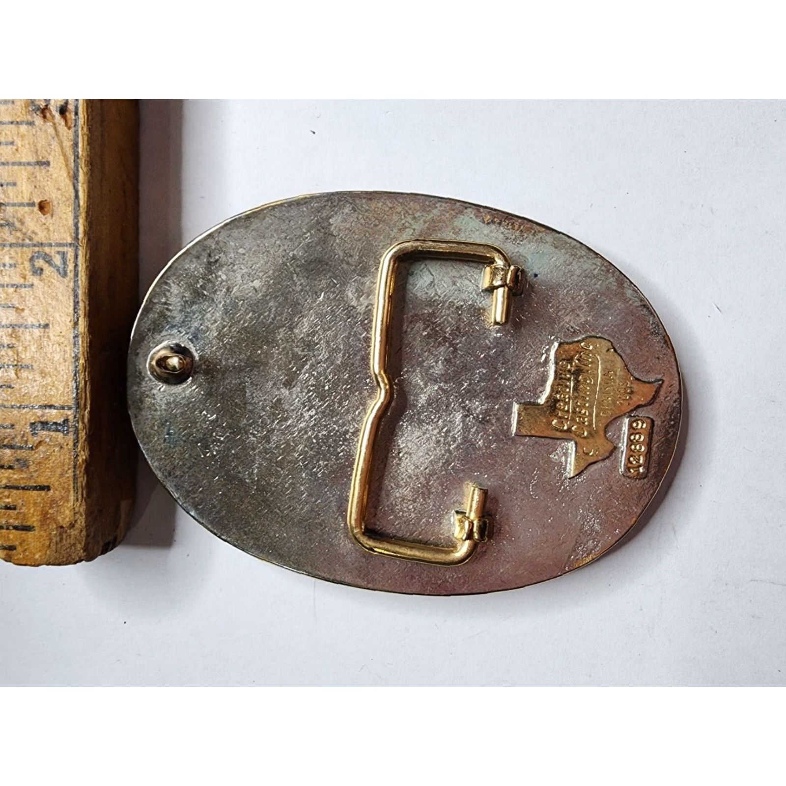 Vintage VINTAGE 2001 Creative Casting Cheyenne Trap and Shoot Club Trophy Belt Buckle One Size Silver Western Mens Size ONE SIZE - 2 Thumbnail