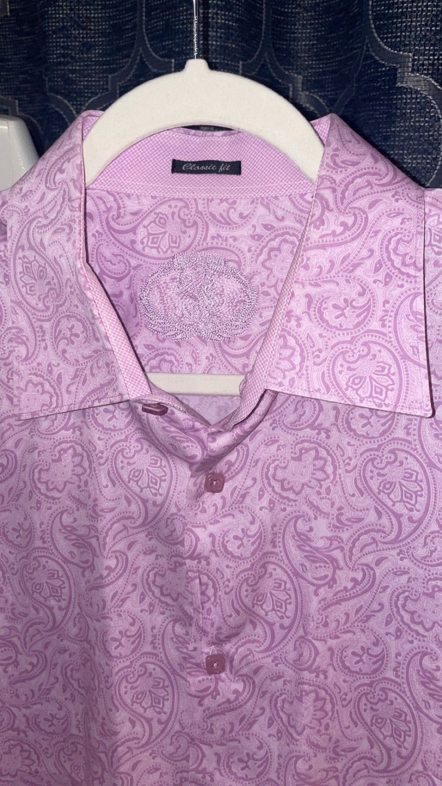 BUGATCHI Bugatchi Button-Down Shirt — Pink Paisley w/ square buttons Size US XL / EU 56 / 4 - 2 Thumbnail