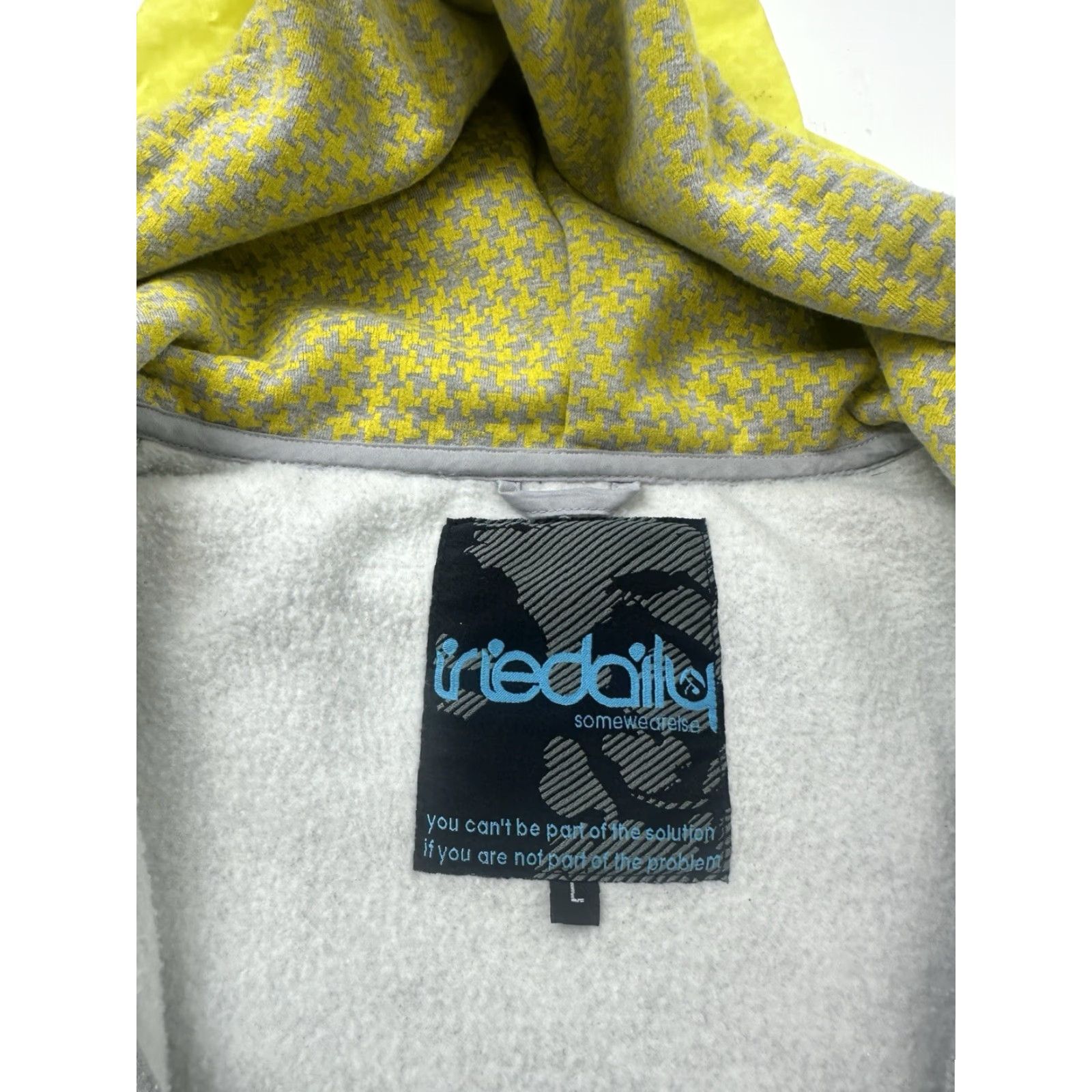 Vintage Iriedaily Hoodie Sweatshirt Mens Large Gray Yellow Hooded Full Zip Jumper Size US L / EU 52-54 / 3 - 7 Thumbnail