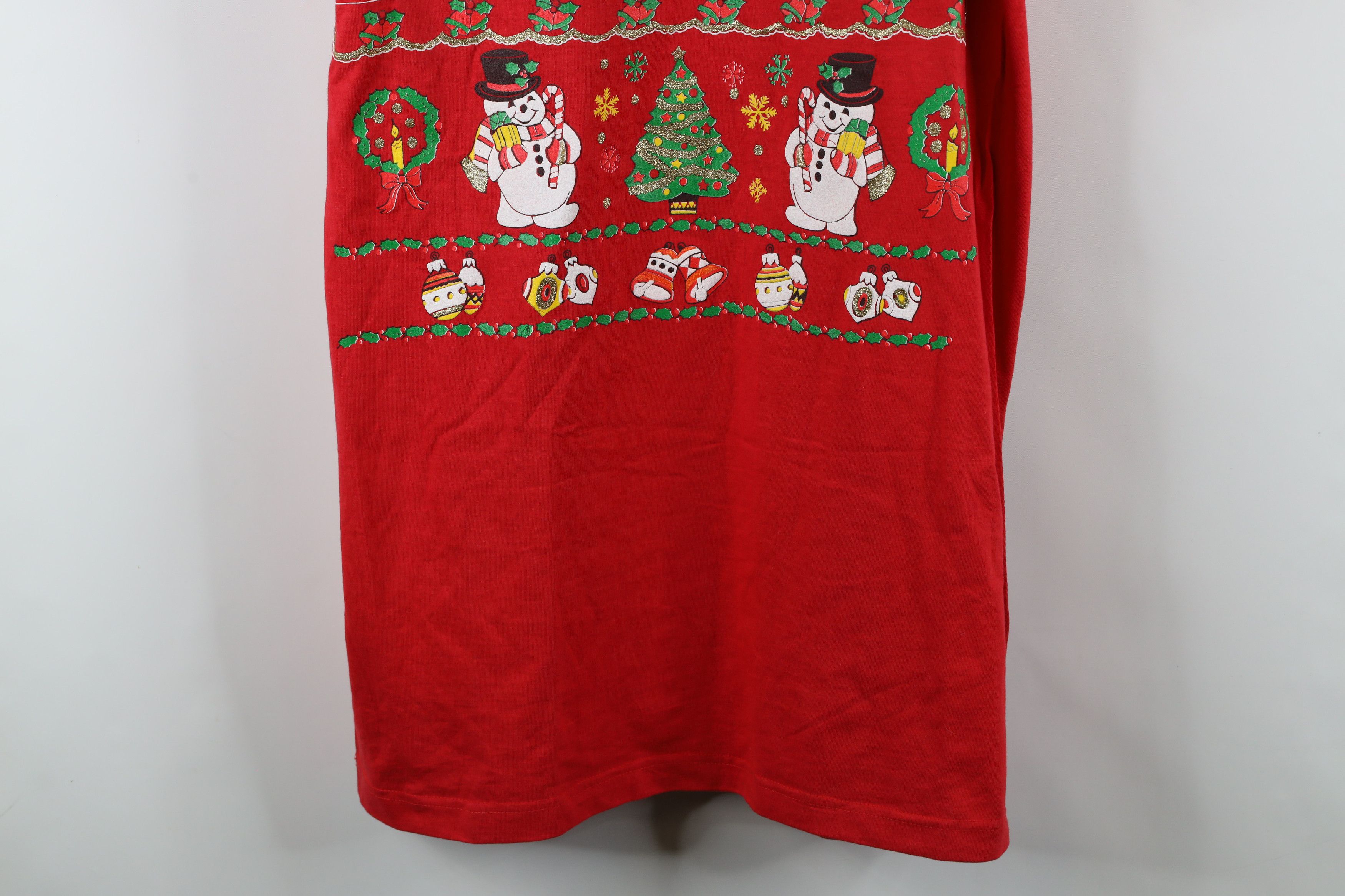 Vintage Deadstock Vintage 90s Streetwear Snowman Sleep T-Shirt Size ONE SIZE - 3 Thumbnail