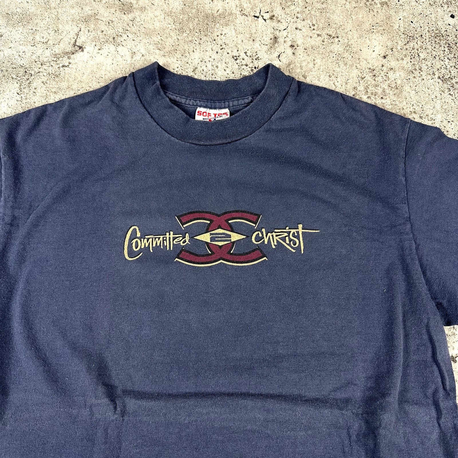 Vintage Committed to Christ Vintage Jesus Tee Size Large 90s Size US L / EU 52-54 / 3 - 5 Thumbnail