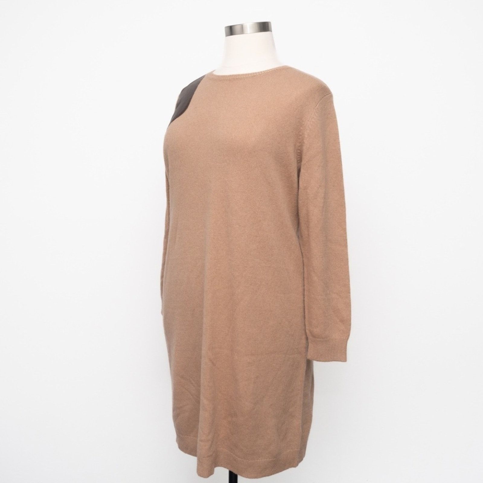 Lauren Ralph Lauren Lauren Ralph Lauren. Faux-Leather-Trim Wool-Cashmere Dress. Size XXL / US 16-18 / IT 52-54 - 8 Thumbnail
