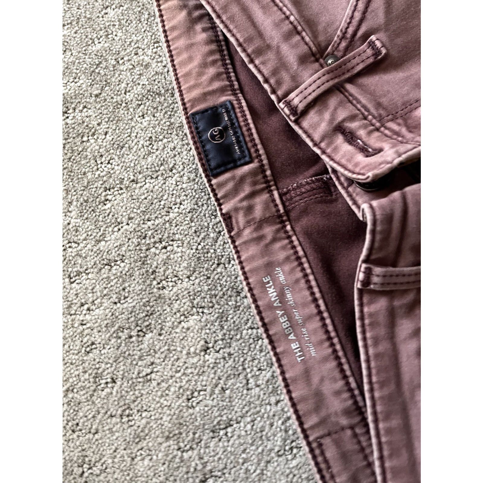 Denime AG Adriano Goldschmied The Abbey Skinny Jeans Women Size 26R Pink 26" Inseam Modern Size ONE SIZE - 6 Thumbnail