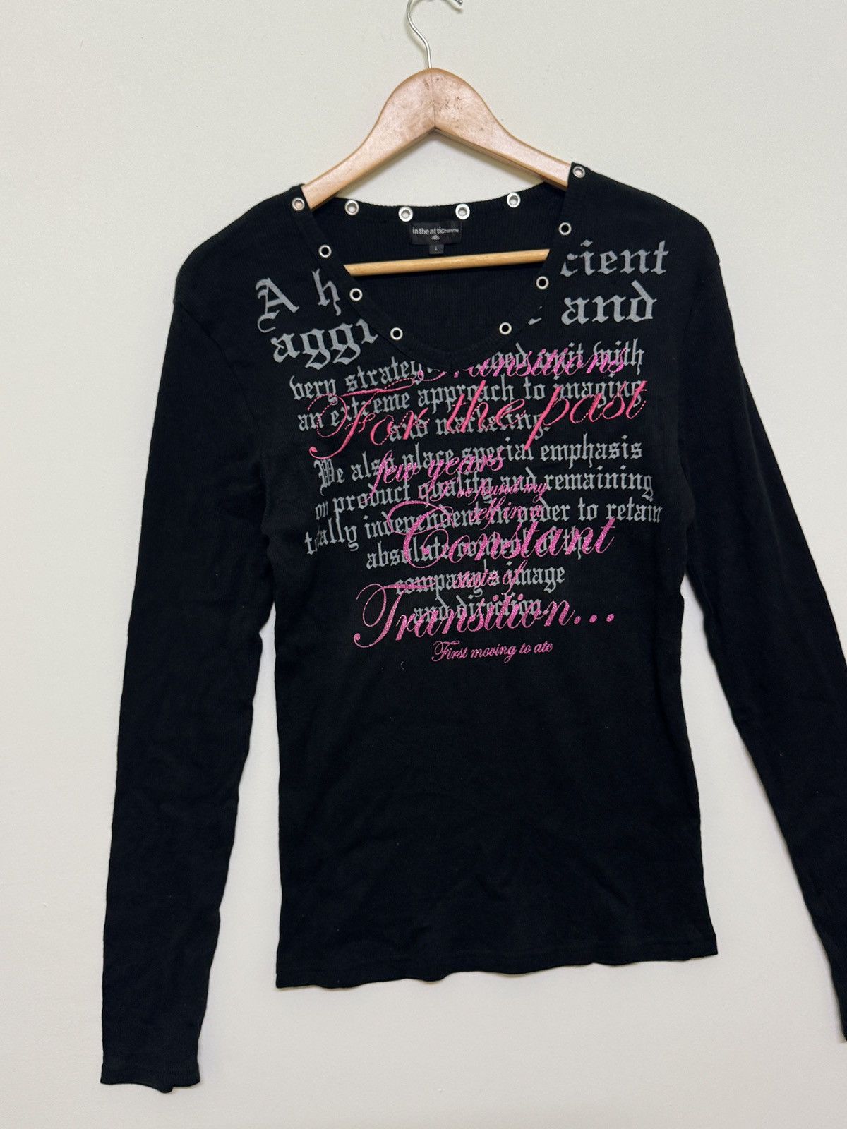 In The Attic In The Attic Poem long Sleeve Gothic style Tee Size US XS / EU 42 / 0 - 4 Thumbnail