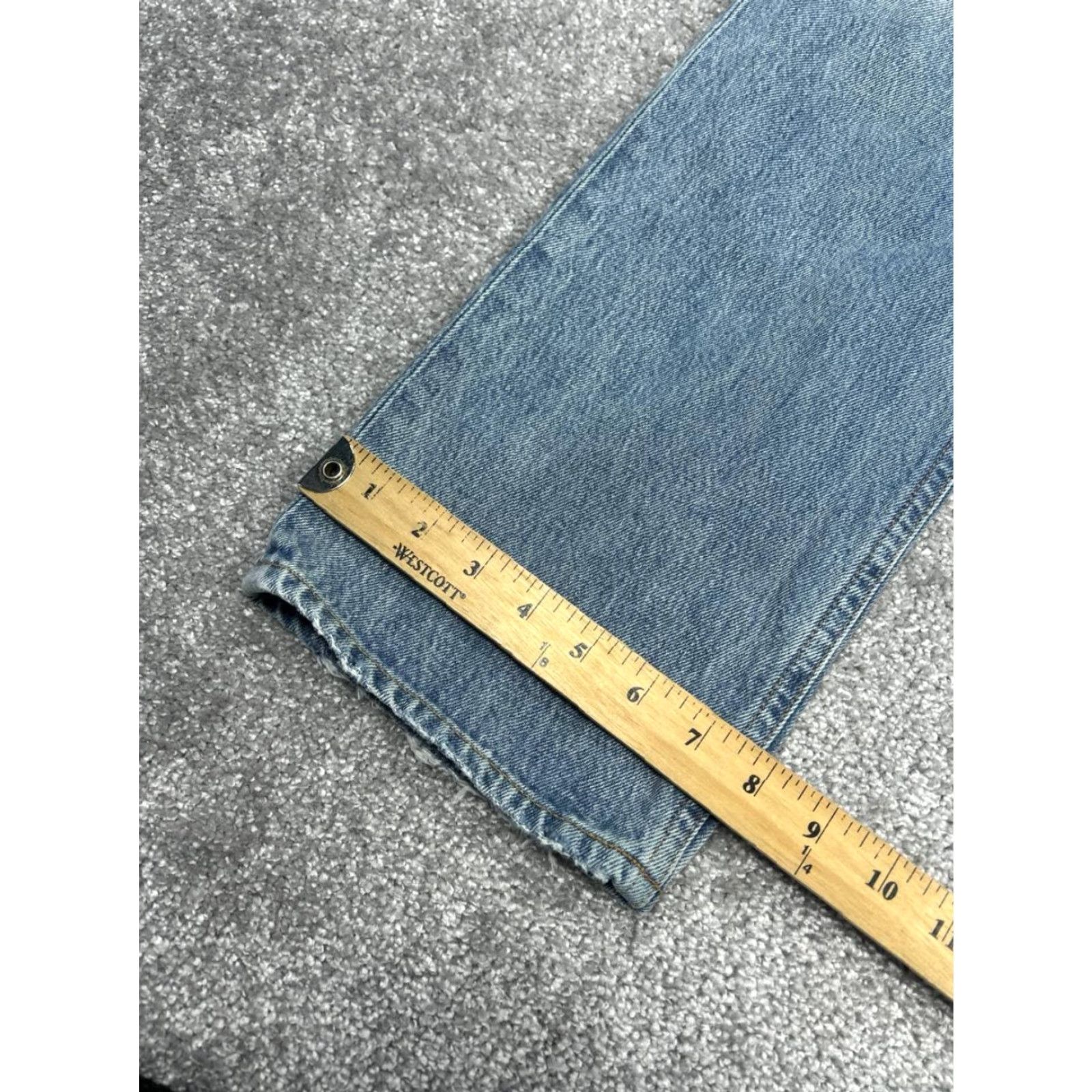 Agolde AGOLDE Jeans Womens 28 Blue Distressed Denim Straight Leg 28x31 Jeans Cotton Button Vintage No Size 28" / US 6 / IT 42 - 4 Thumbnail