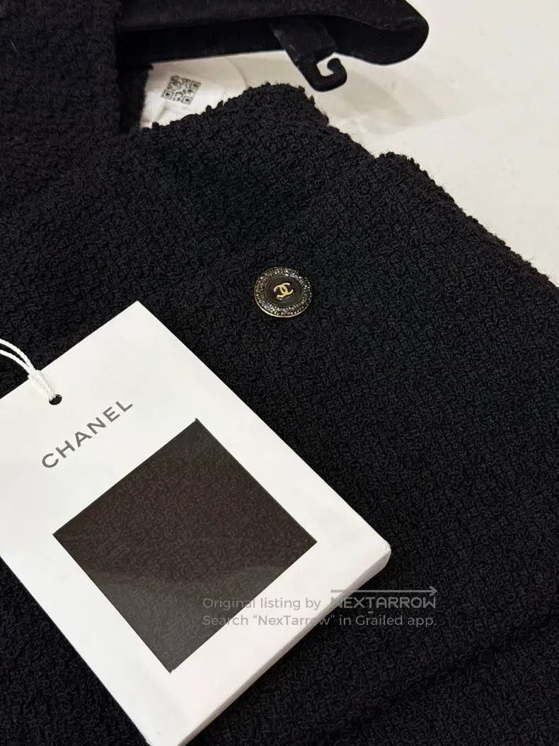 Chanel Chanel Xiaoxiangfeng black soft tweed waist hollow slim sk Size 24" / US 00 / IT 34 - 2 Thumbnail