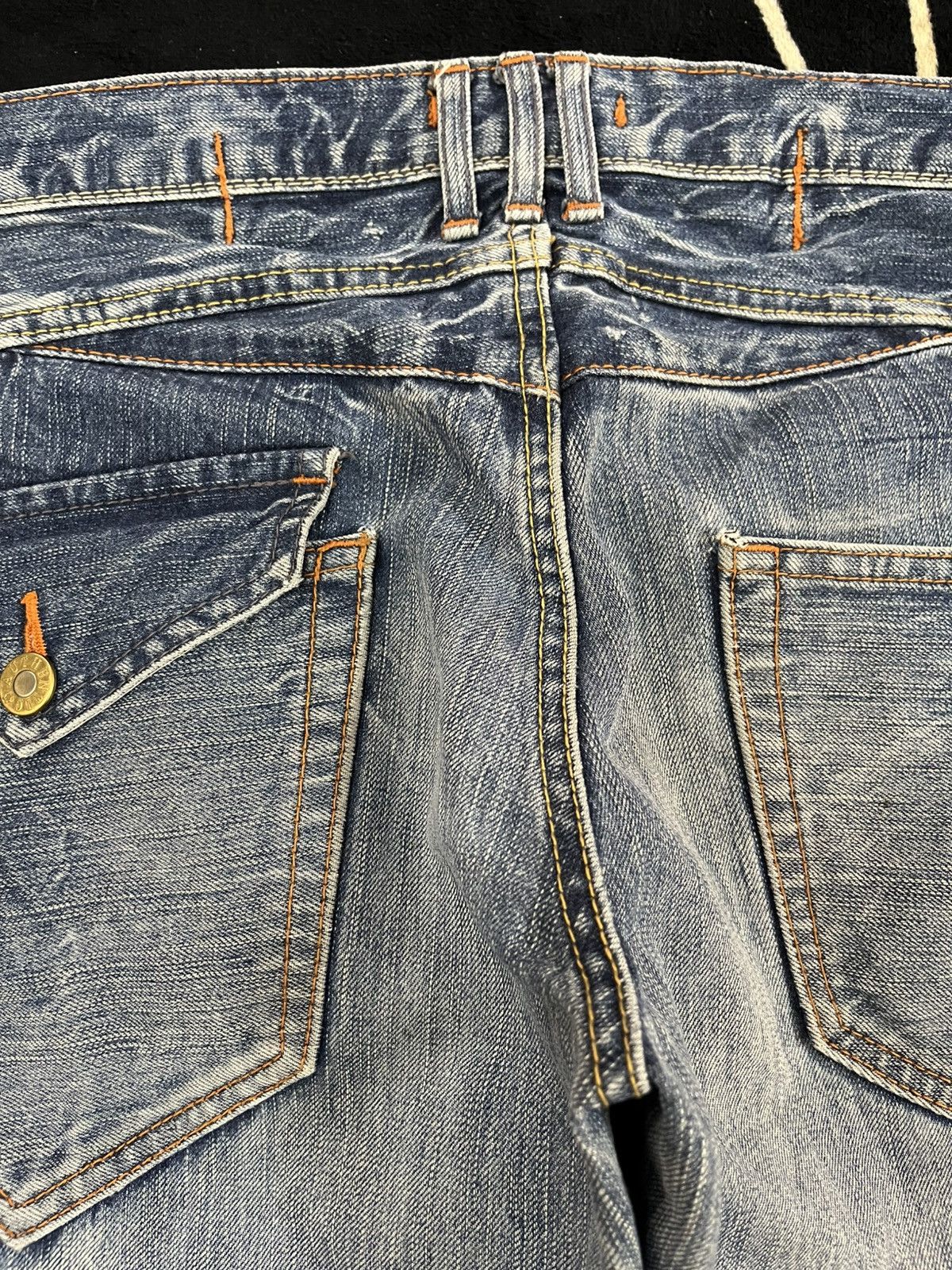 Japan Blue × Le Grande Bleu (L.G.B.) Vintage Blue Way Faded Denim Size US 30 / EU 46 - 15 Thumbnail