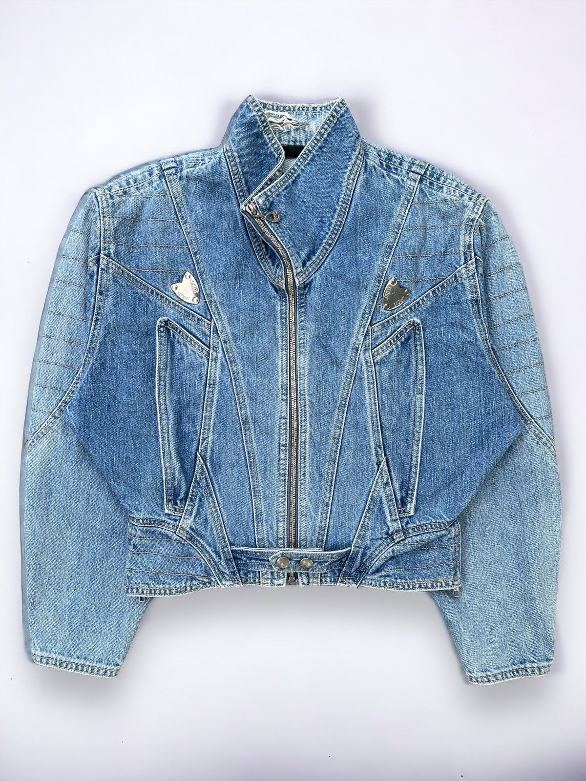 If Six Was Nine 🔥Vintage Scour Racing Crop Denim Jacket Size M / US 6-8 / IT 42-44 - 1 Thumbnail