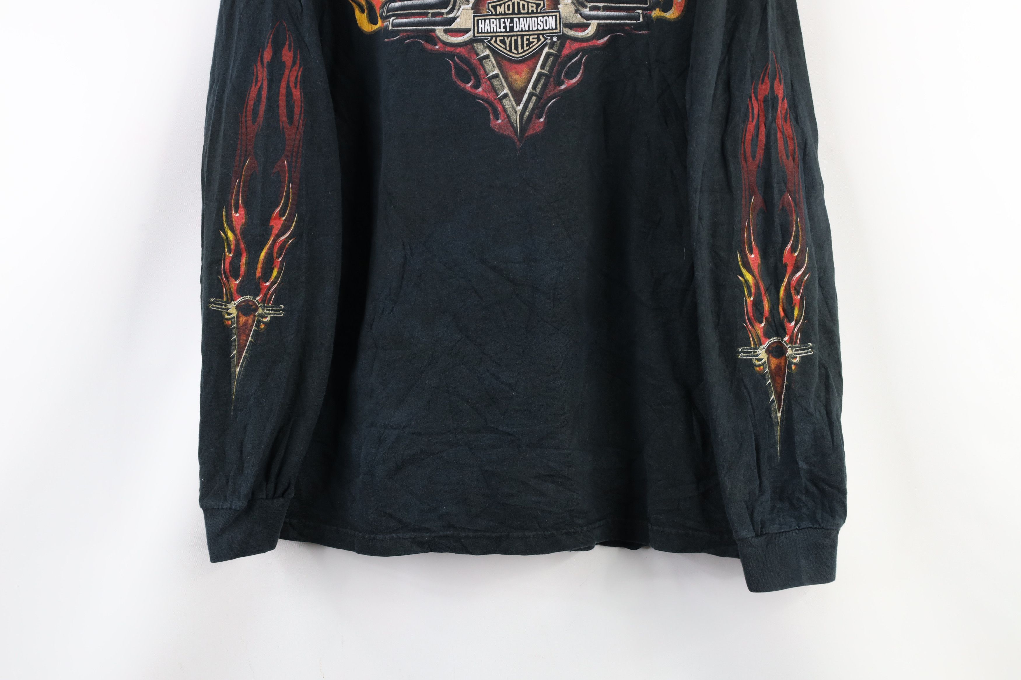 Harley Davidson × Vintage Vintage Harley Davidson Flames Long Sleeve T-Shirt Black Size US M / EU 48-50 / 2 - 3 Thumbnail