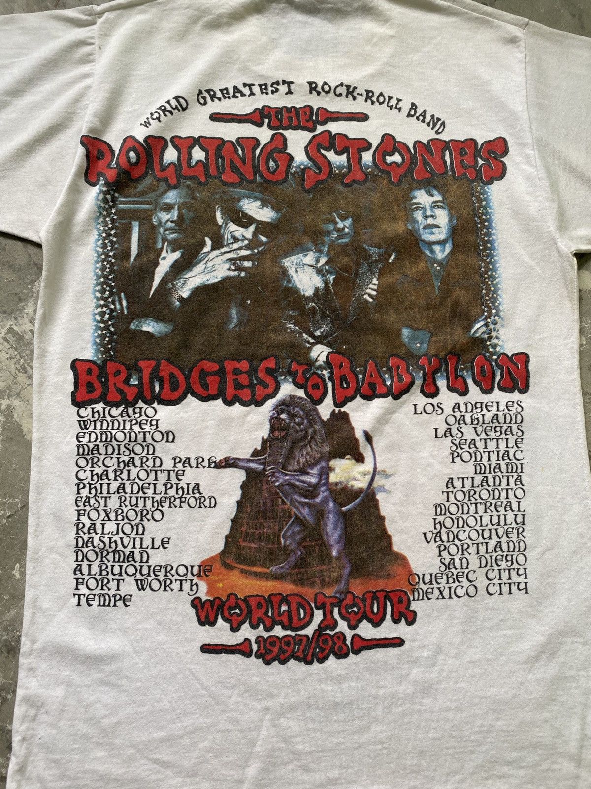 The Rolling Stones Vintage 90s The Rolling Stones Bridges To Babylon Album Tour Size US S / EU 44-46 / 1 - 6 Thumbnail