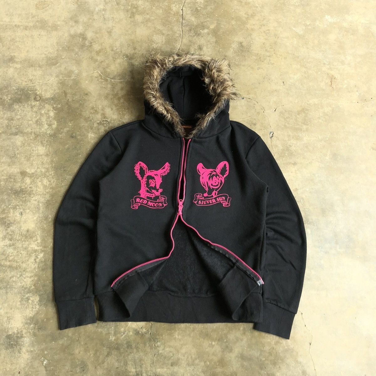 20471120 2000s High Communications Cartoon Fur Ziphoodie Black Lgb Size US S / EU 44-46 / 1 - 5 Thumbnail