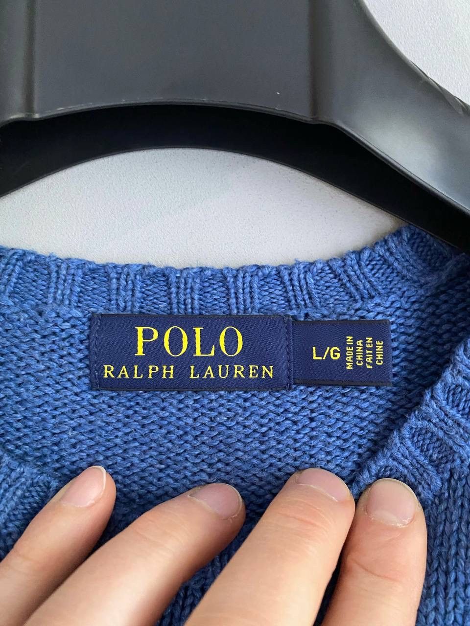 Polo Ralph Lauren Polo Ralph Lauren Men's Crew Neck Blue Knit Cotton Sweater L Size US L / EU 52-54 / 3 - 8 Thumbnail