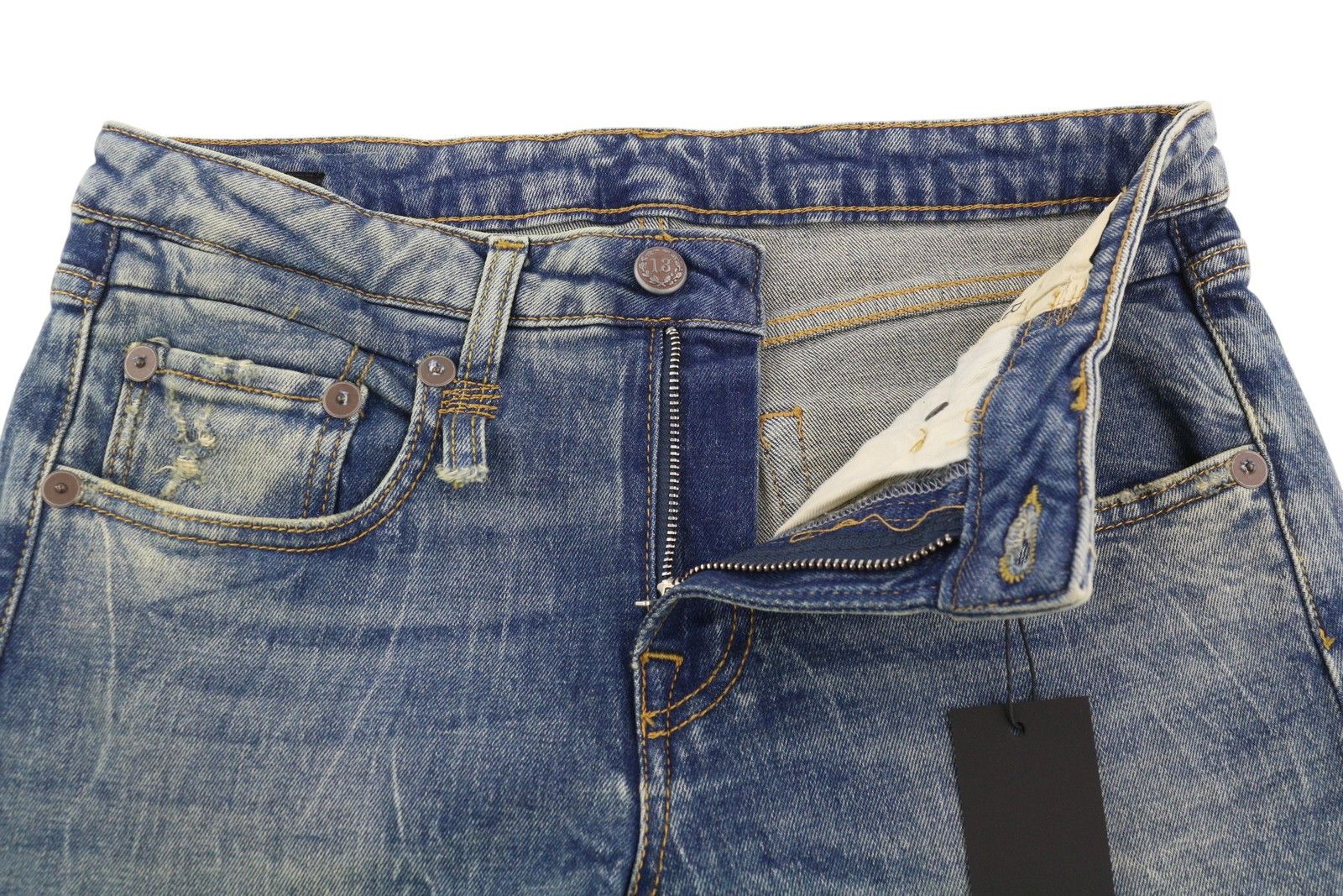 R13 BOY STRAIGHT 27 Cropped Ankle Washed Blue Kelly 84445 Size 27" / US 4 / IT 40 - 5 Thumbnail