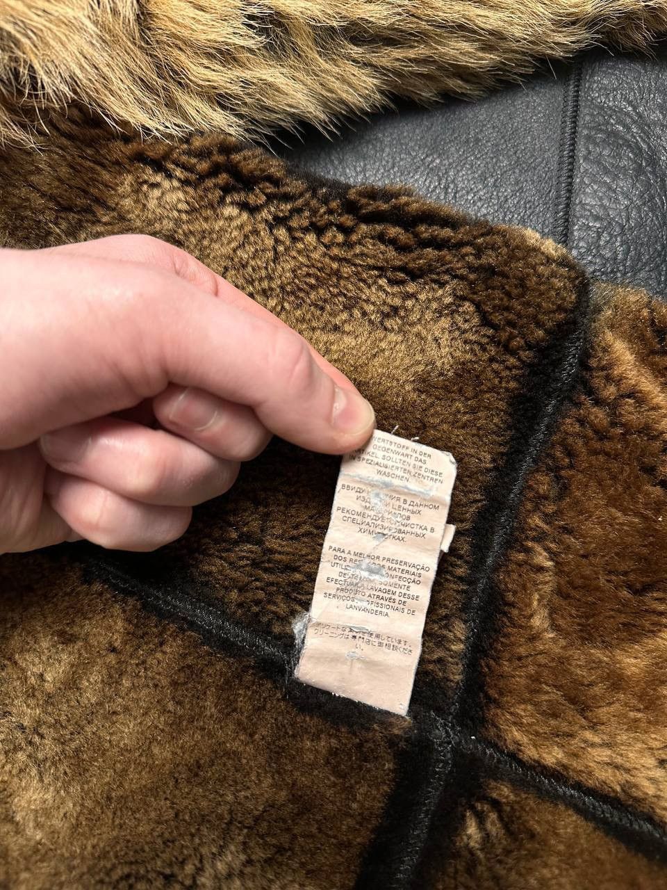 Dolce & Gabbana Archive Shearling Fur Leather Coat Rare