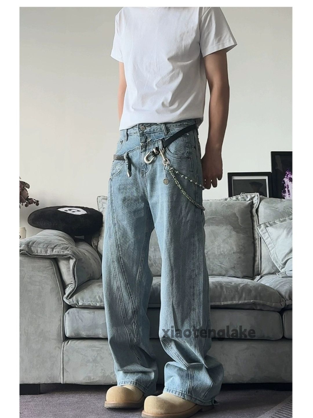 Jean × Vintage utility skate hiphop yuppie patchwork double waist jeans Size US 28 / EU 44 - 5 Thumbnail