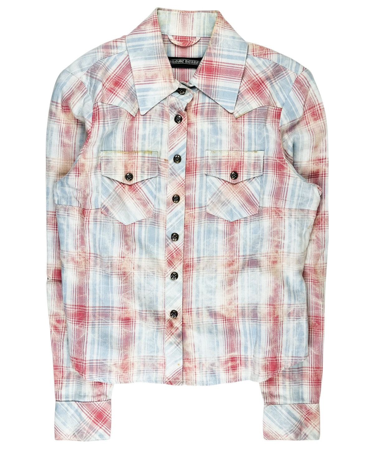 Chrome Hearts Chrome Hearts Leather Fleur De Lis Patch Flannel Shirt Size S / US 4 / IT 40 - 2 Thumbnail