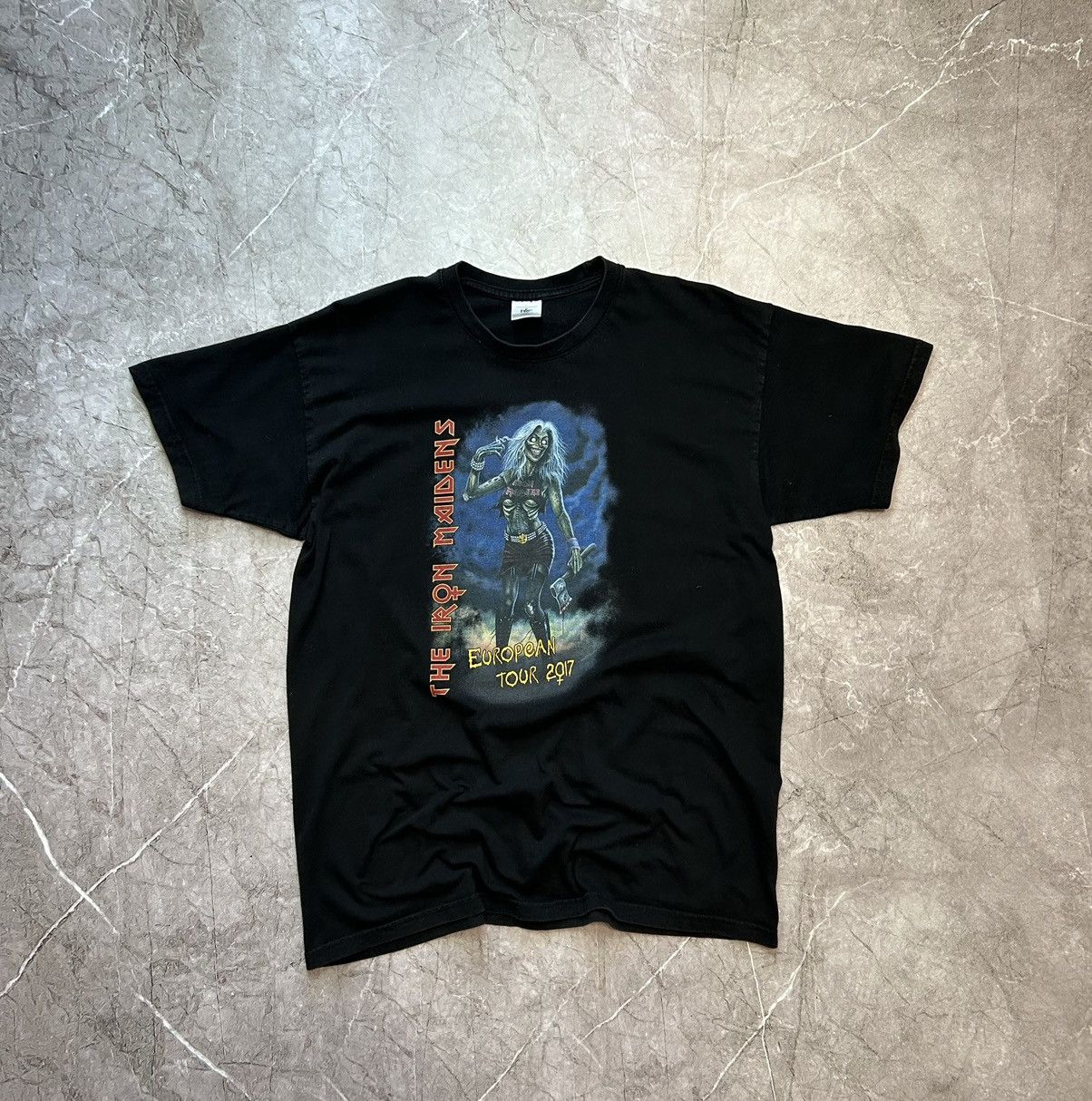 Band Tees × Vintage Vintage Iron Maiden Faded Black Rock T-Shirt Size US L / EU 52-54 / 3 - 1 Thumbnail
