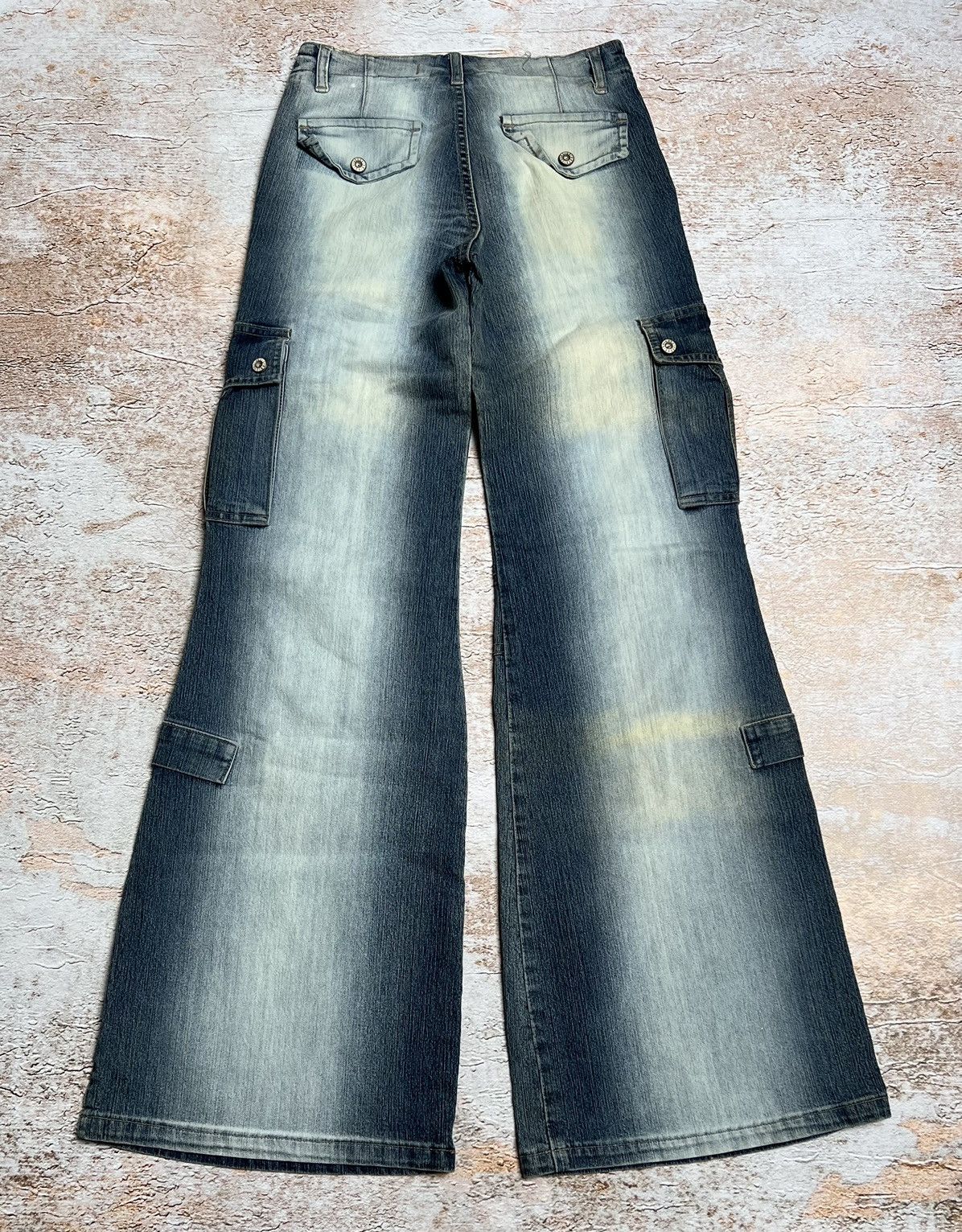 Vintage Vintage Japanese super flare cargo jeans Size 27" / US 4 / IT 40 - 6 Thumbnail
