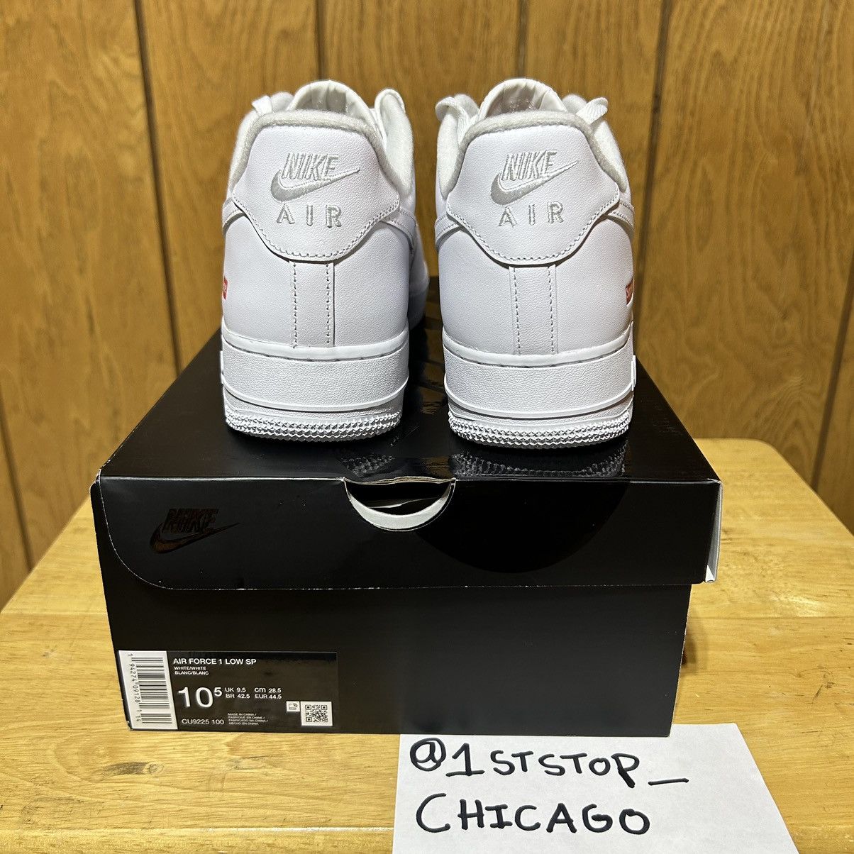 Nike × Supreme Supreme Nike Air Force 1 Low Men’s Size 10.5 White NEW Size US 10.5 / EU 43-44 - 4 Thumbnail