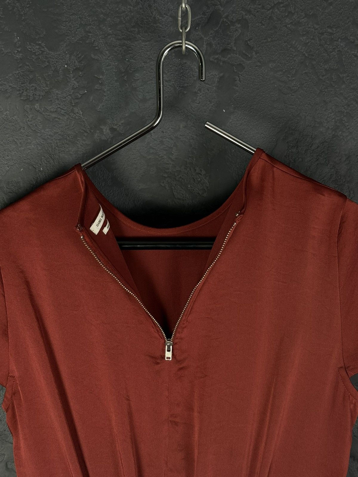 Isabel Marant Isabel Marant Etoile Burgundy Midi Dress With Sleeves Size XS / US 0-2 / IT 36-38 - 15 Thumbnail