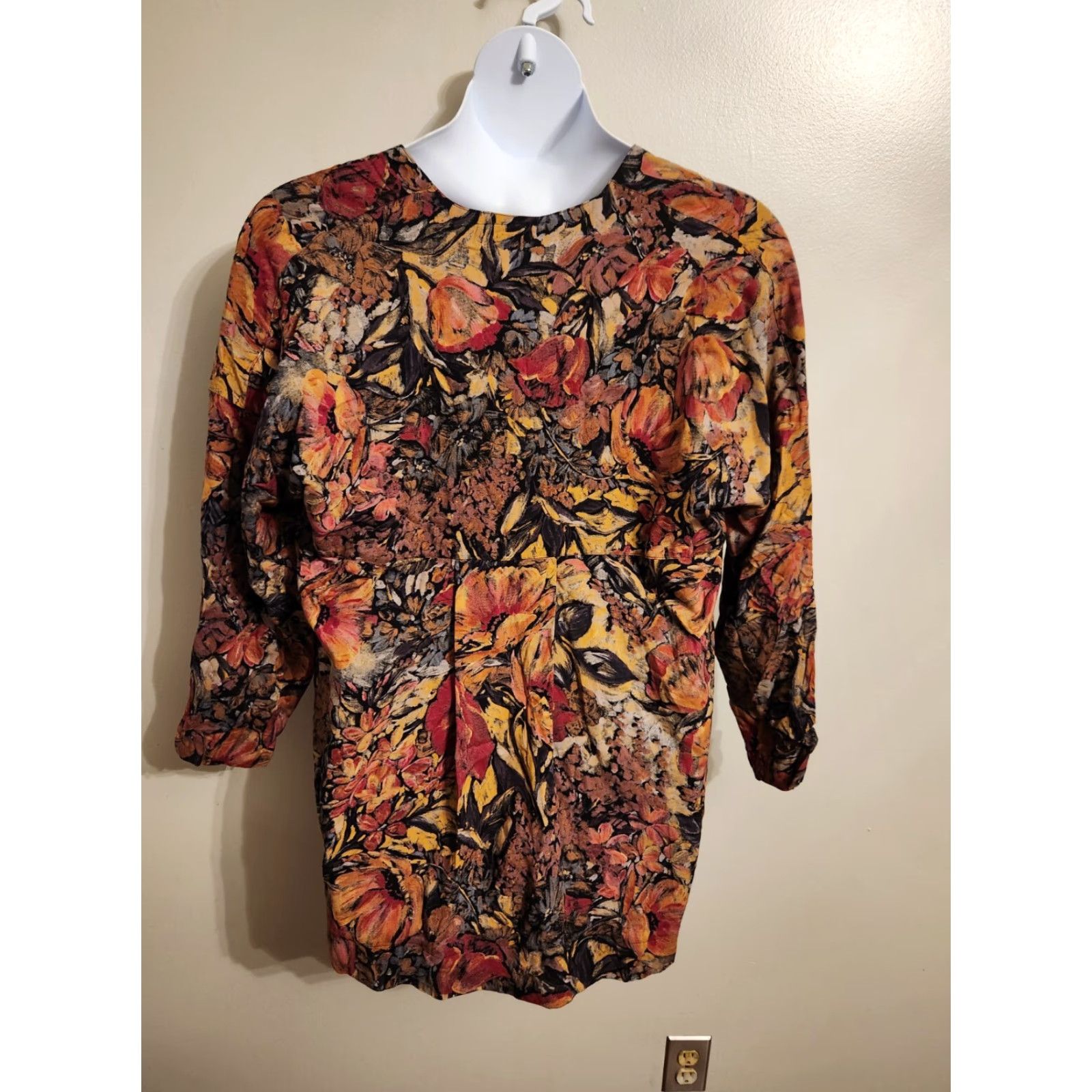 Vintage Katherine Peterson Floral Oversize Tunic Top Blouse Boho Medium Size M / US 6-8 / IT 42-44 - 3 Thumbnail