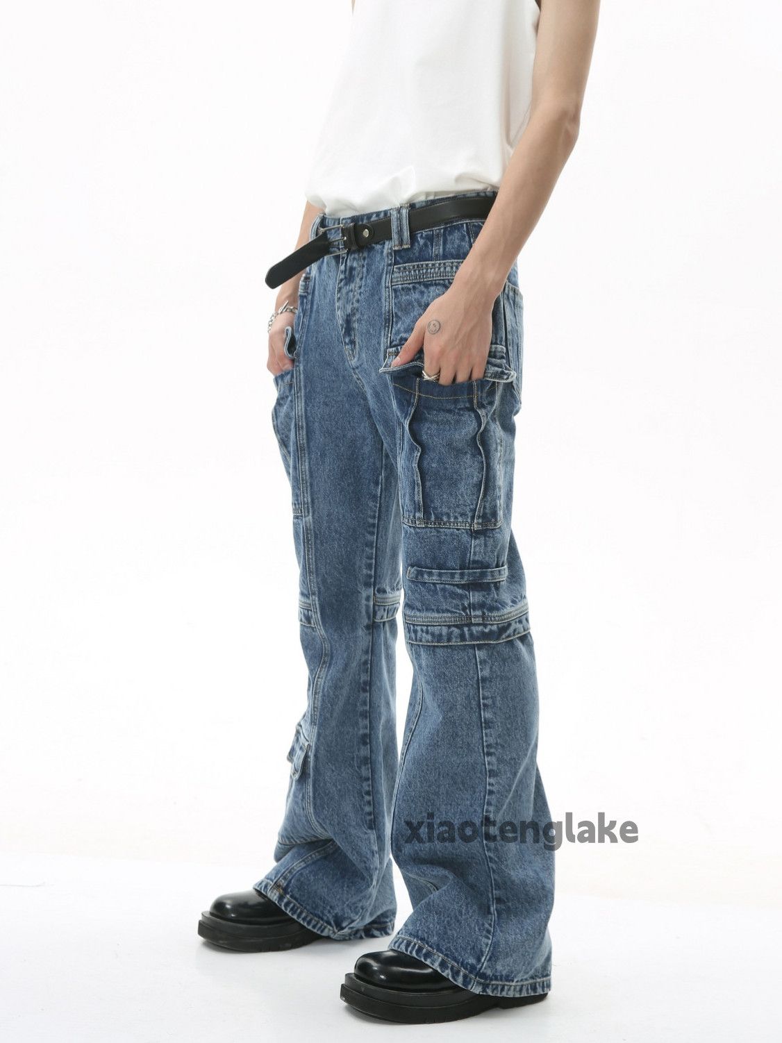 Jean × Vintage utility military washed faded skate hiphop cargo jeans Size US 32 / EU 48 - 1 Thumbnail