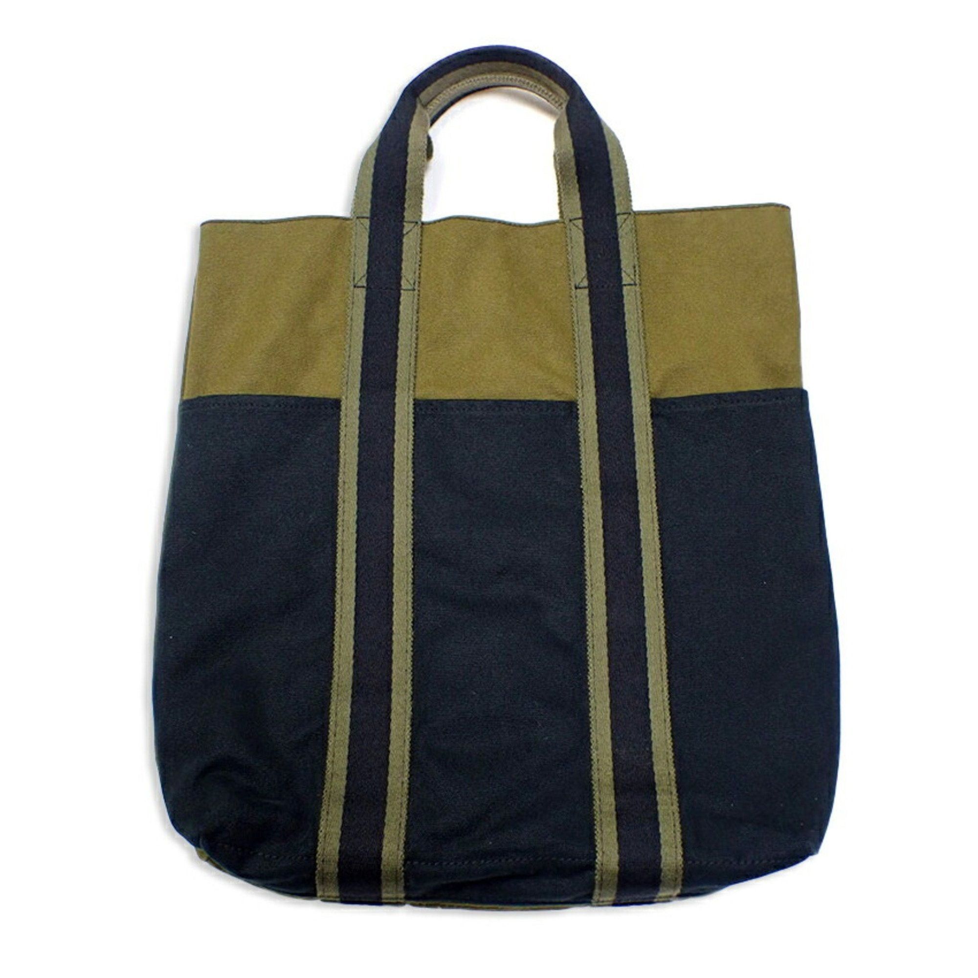 image of Hermes Foul Tote Cabas Canvas Bag in Black, Women's